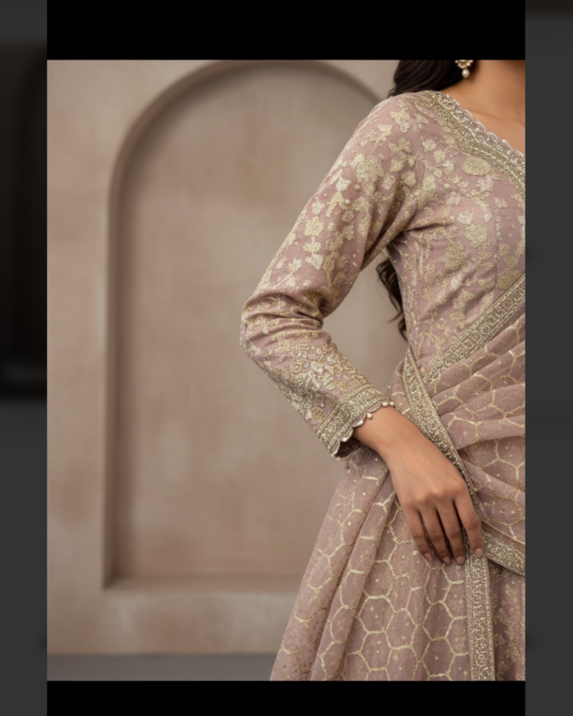 Sage Green/ Pink Embroidered Anarkali Set with Dupatta