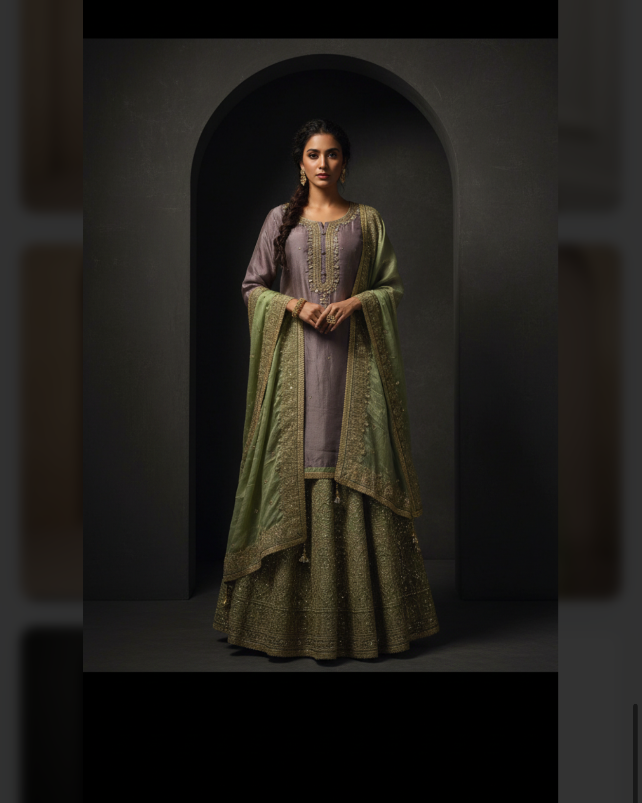 Lavender and Sage Embroidered Lehenga Set