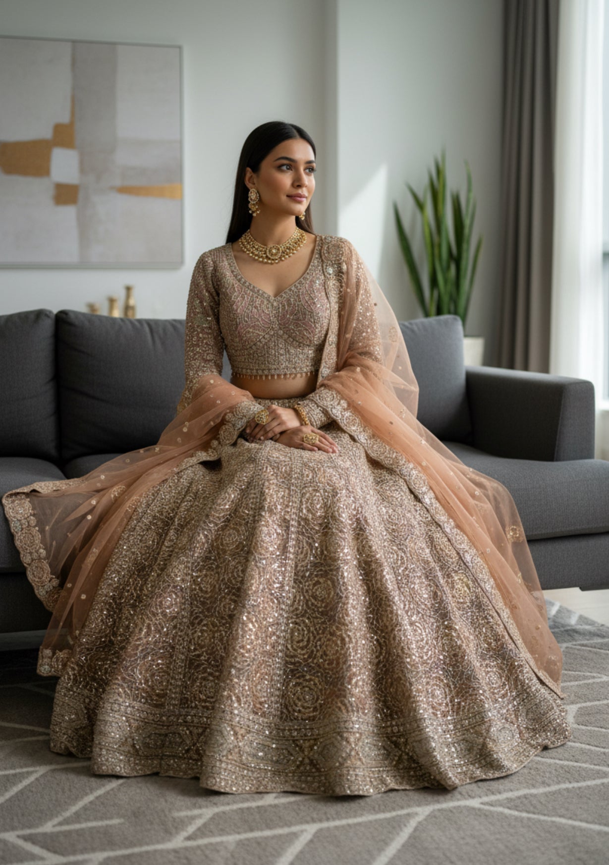 Embroidered lehenga set