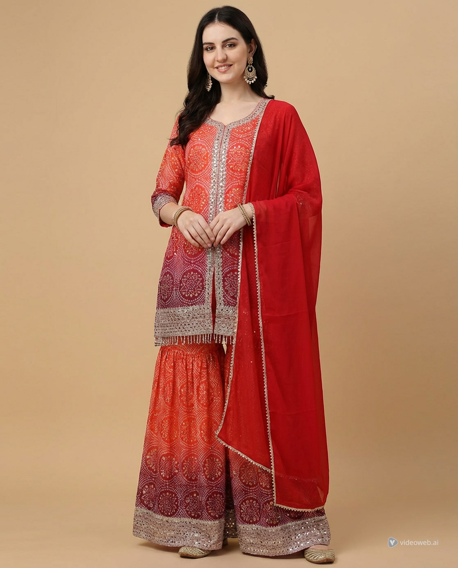Embroidered Sharara Suit