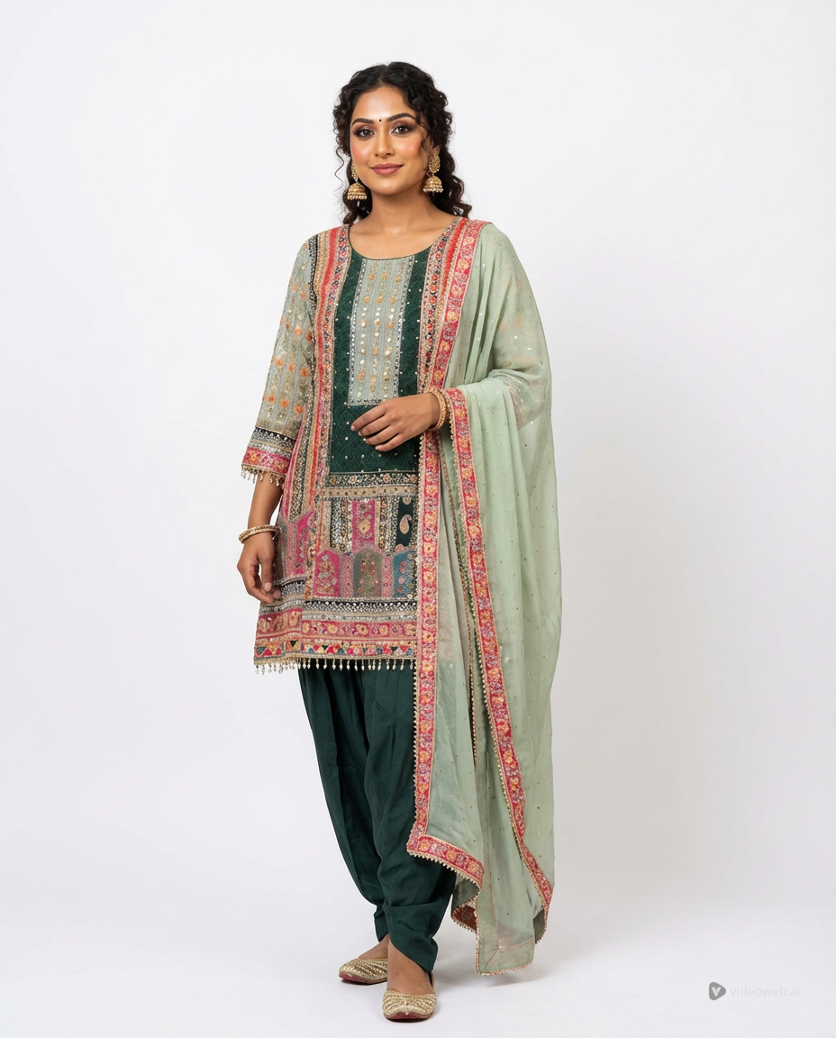 Formal Embroidered Pant Suit
