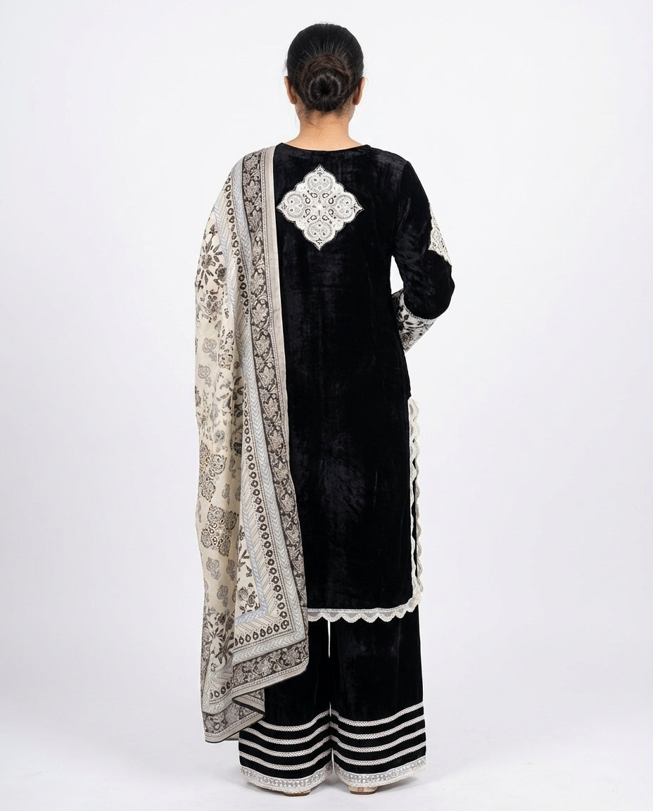 Rich Black Velvet Suit