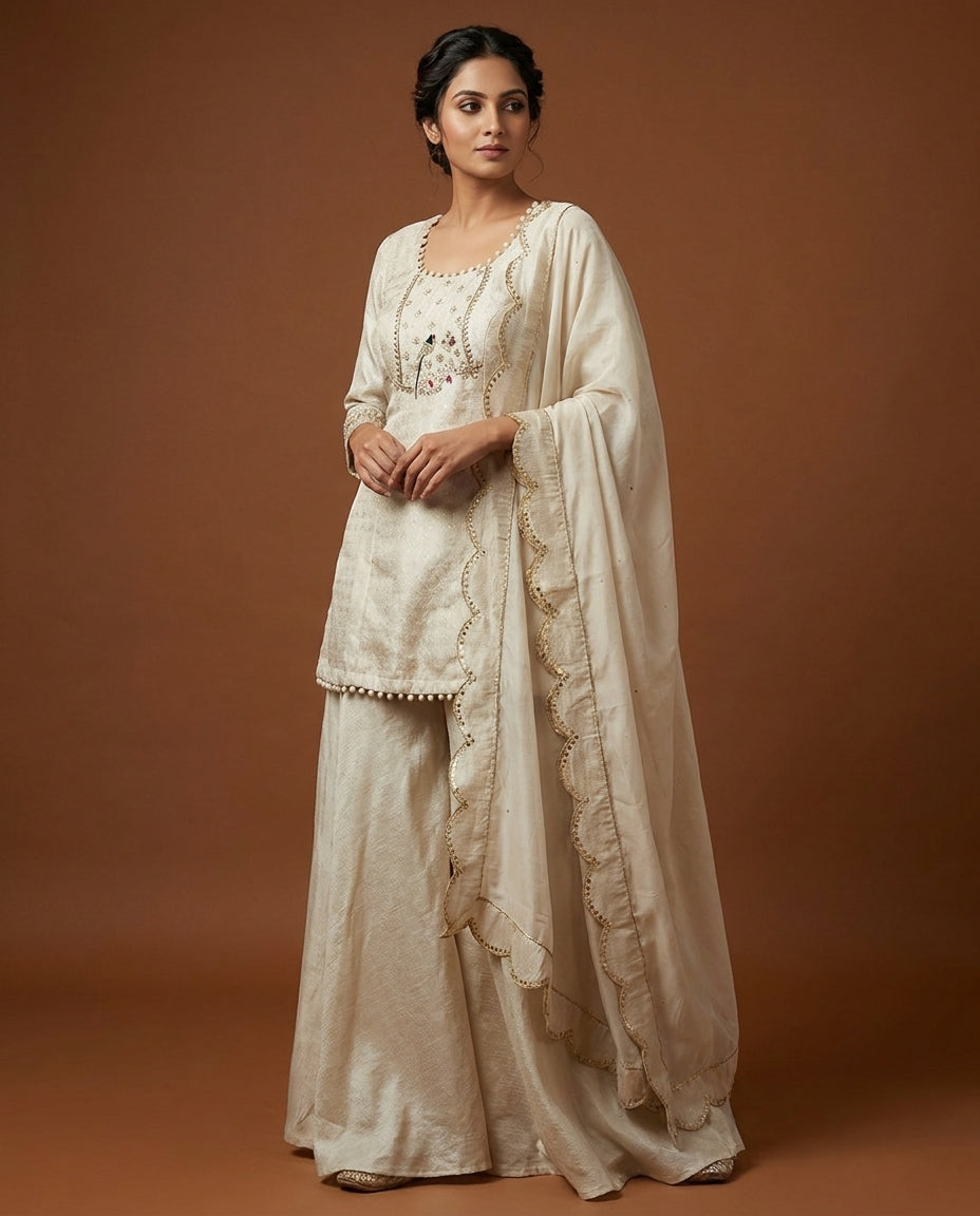 Sharara Set In Vibrant Parrot Hues