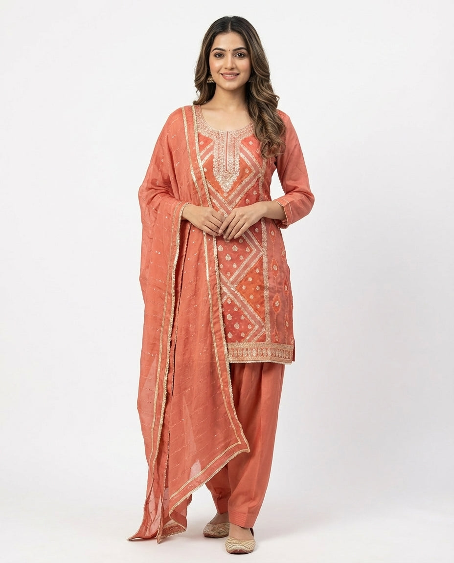 Beautiful embroidered kurta salwar sets