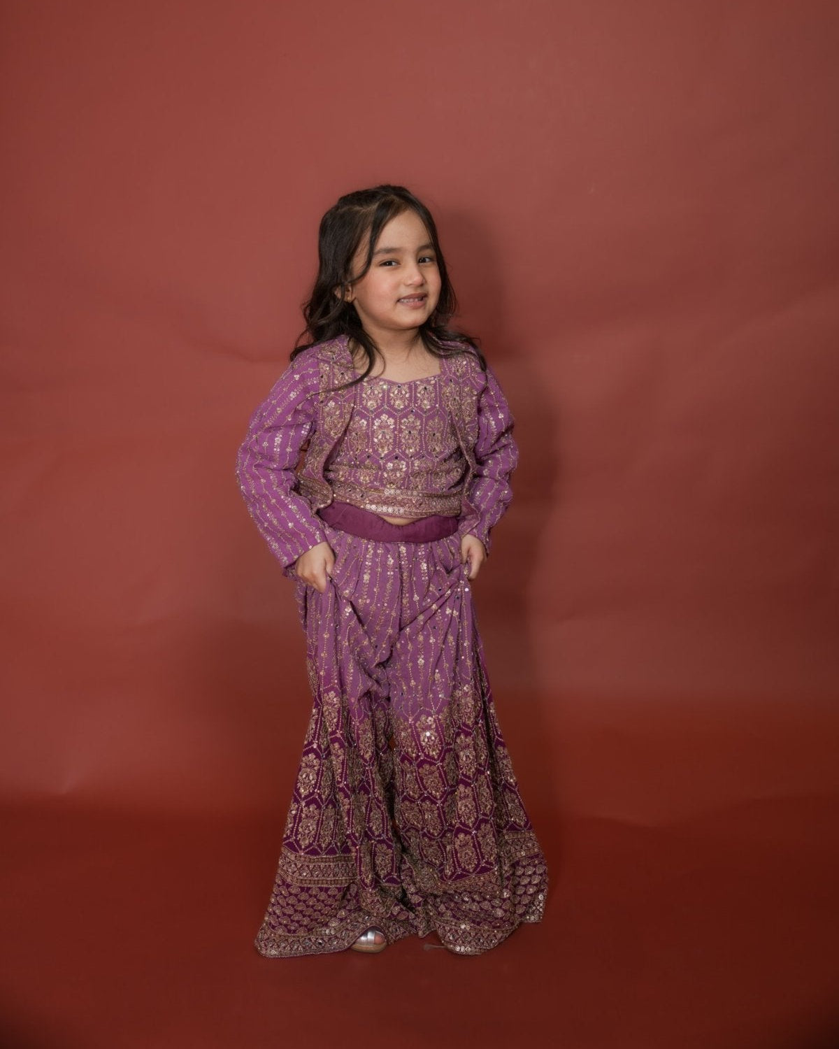 Lilac Dream Kids Sharara Set